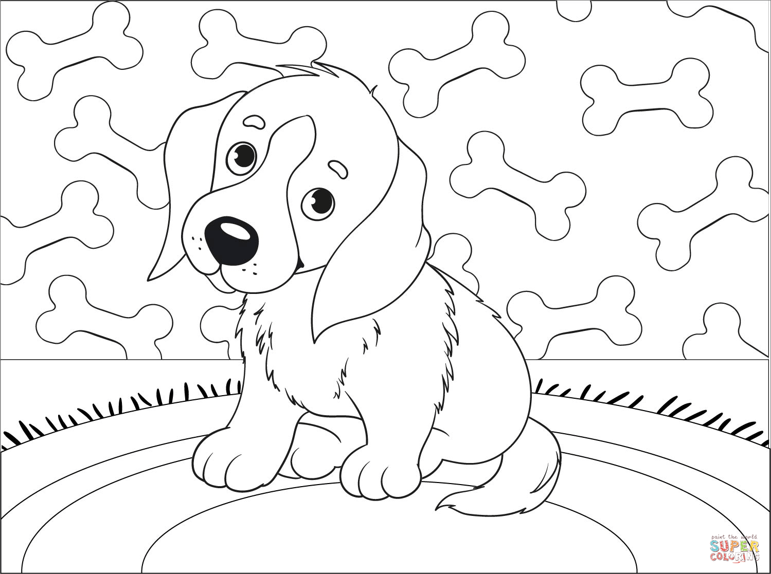 Puppy coloring page free printable coloring pages