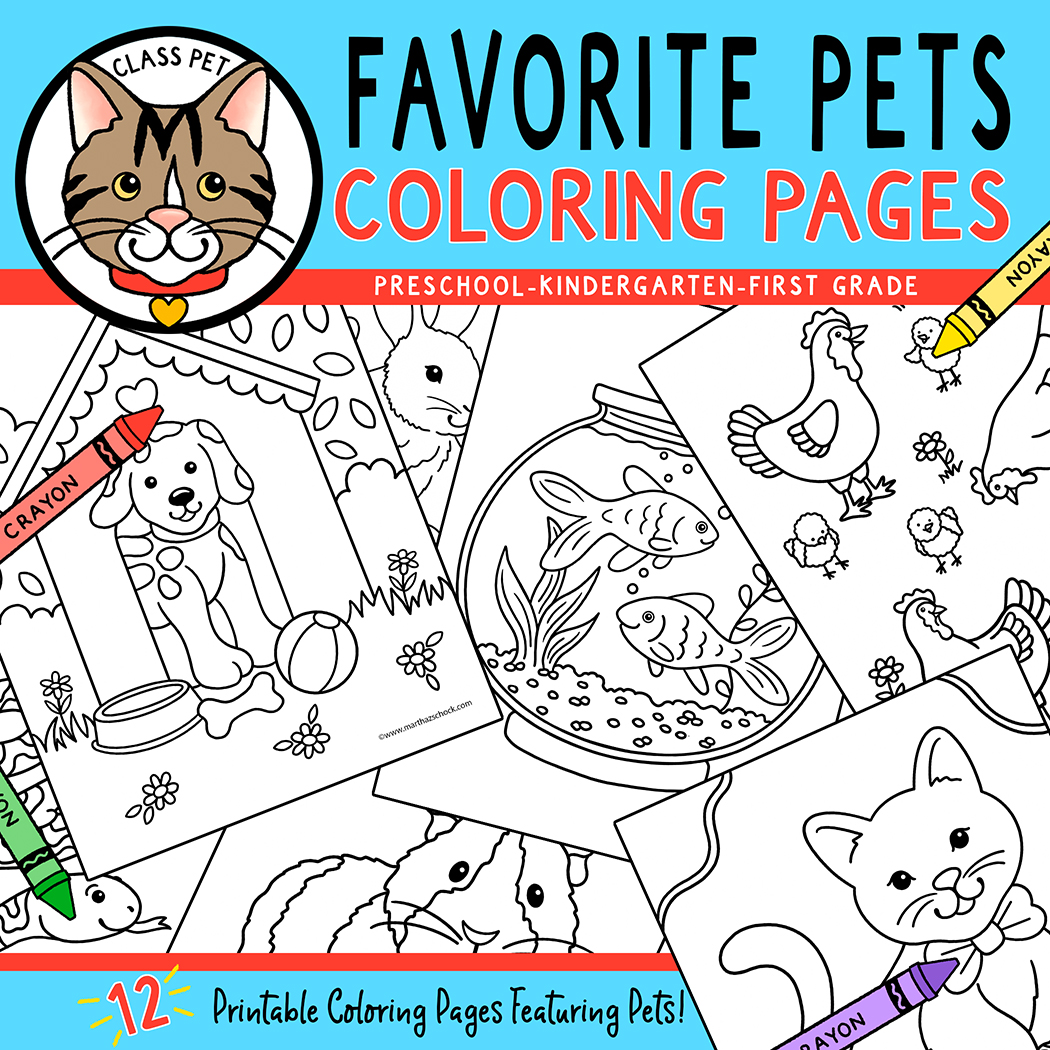 Favorite pets coloring pages preschool kindergarten first grade made by teachers