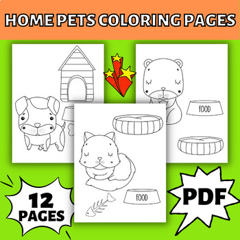 Home pets coloring pages for preschool kindergarten first second grade