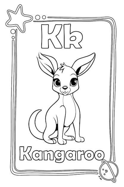 Premium vector animal alphabet coloring book for preschool kids colorless versions on a paper ready for print