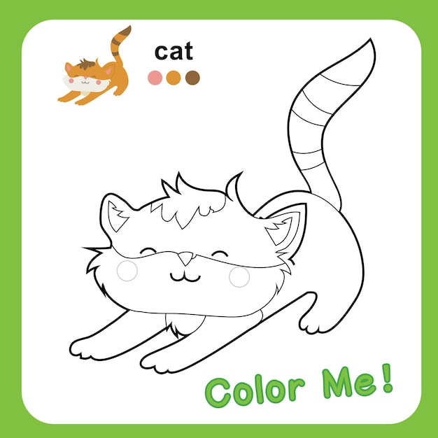 Premium vector kids coloring animal page for preschool educational printable worksheet motor skills for children