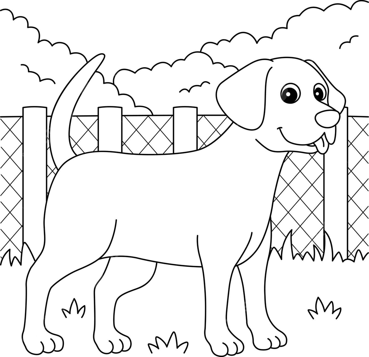 Chocolate lab dog coloring page for kids hand drawn colouring preschool vector school drawing dog drawing ring drawing png and vector with transparent background for free download