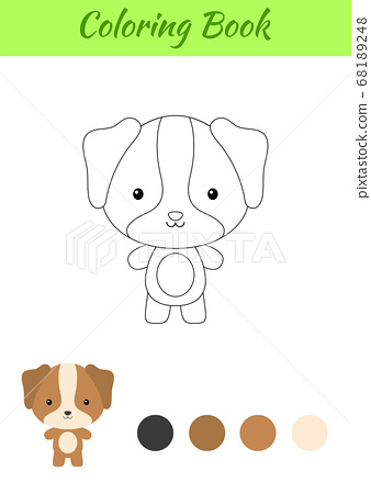 Coloring page happy little baby dog printable