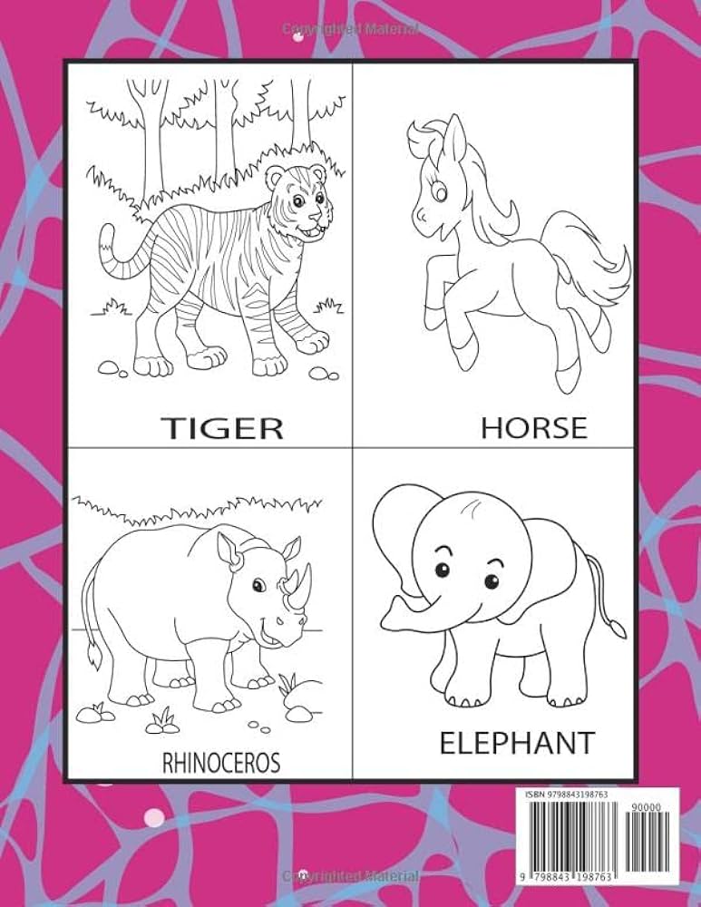 Cute animal coloring book for kids animals coloring book for toddlers kindergarten and preschool pets wild domestic animals sea cute animal coloring pages mcdowell dgm books