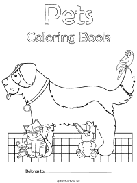 Pets coloring pages and printable activities