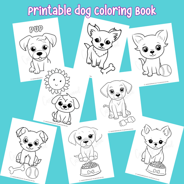 Printable dog coloring book pages â cassie smallwood