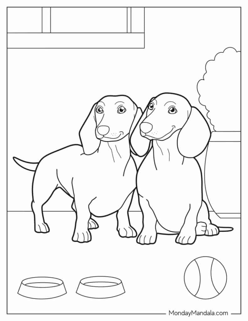 Dog coloring pages free pdf printables