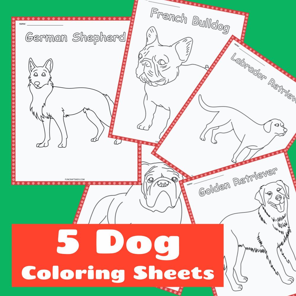 Free dog coloring printables