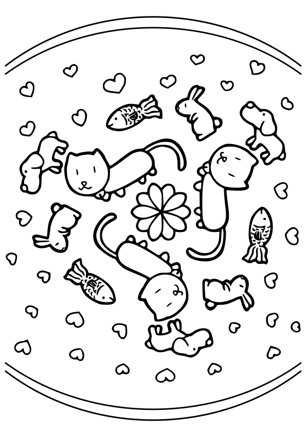 Cute pets drawing for coloring page free printable nurieworld