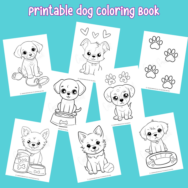 Printable dog coloring book pages â cassie smallwood