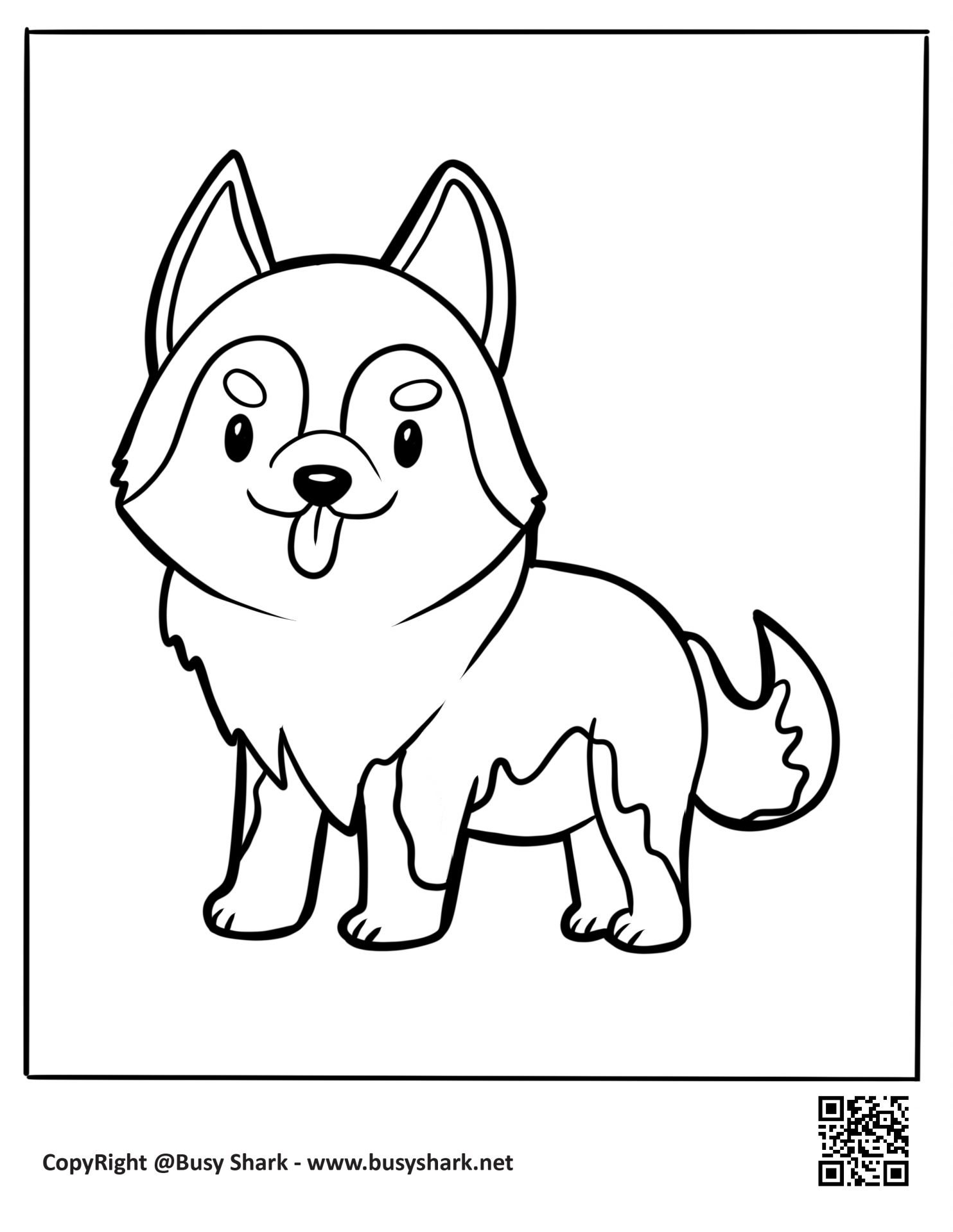 Siberian husky dog coloring page