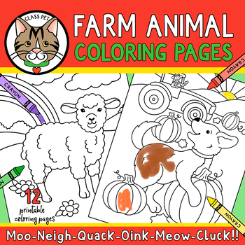 Farm animal coloring pages for preschool kindergarten first grade