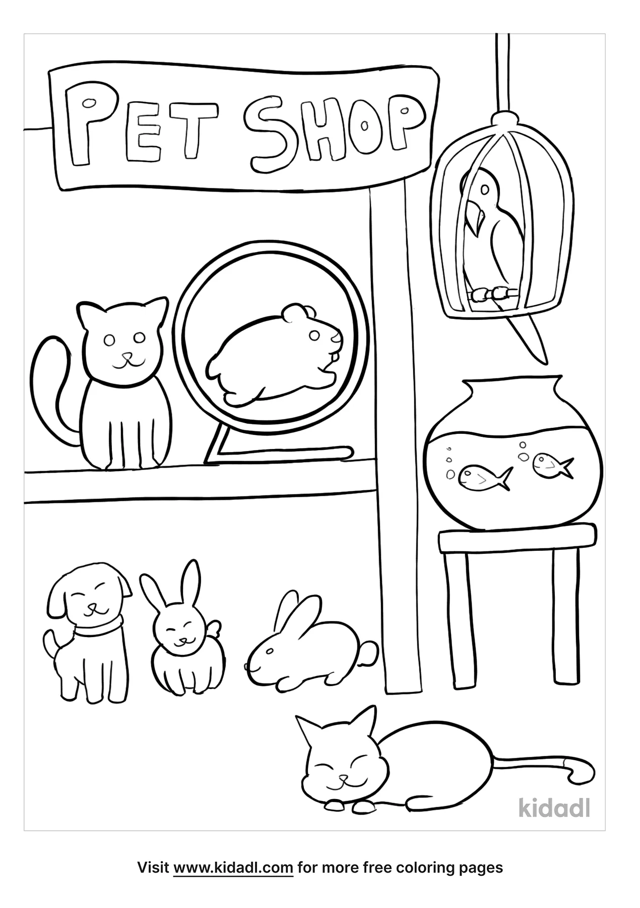 Free pet shop coloring page coloring page printables