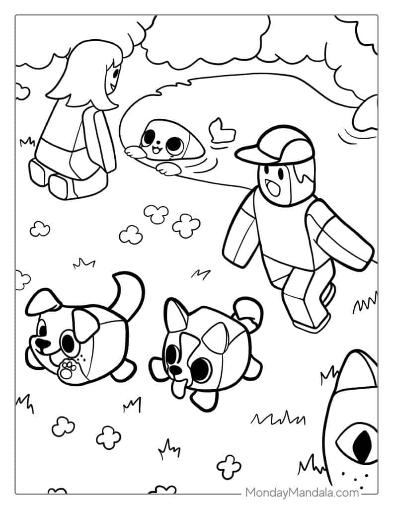 Roblox coloring pages free pdf printables