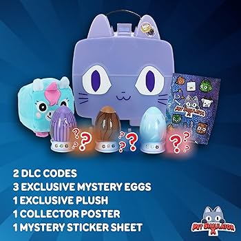 Ucc distributing pet simulator x â marbled purple iridescence cat collector bundle mystery case w items series exclusive includes dlc toys games