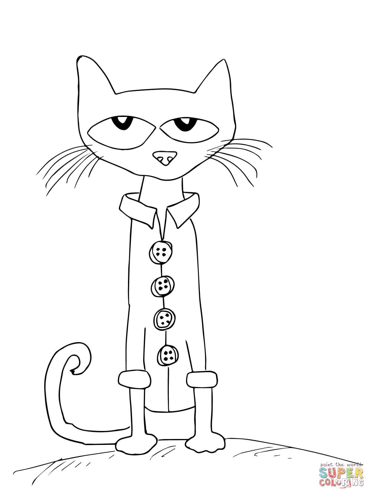 Cat coloring page animal coloring pages pete the cat shoes