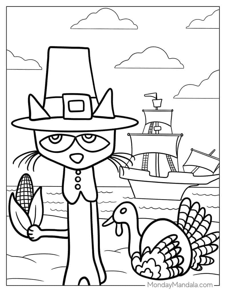 Pete the cat coloring pages free pdf printables