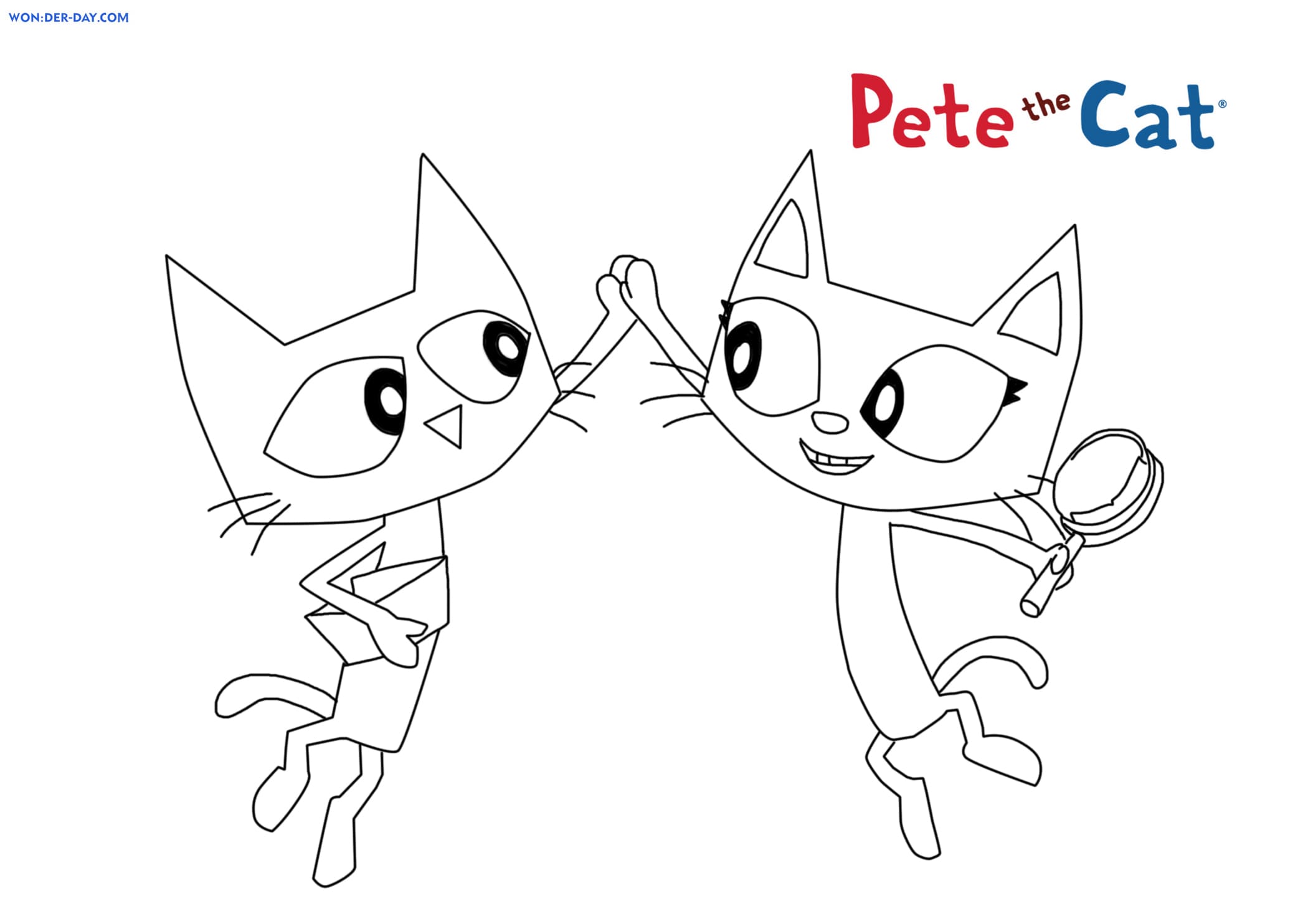 Pete the cat coloring pages free coloring pages wonder day â coloring pages for children and adults