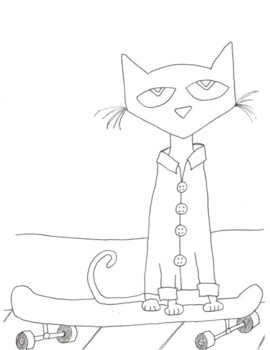 Pete the cat coloring page tpt