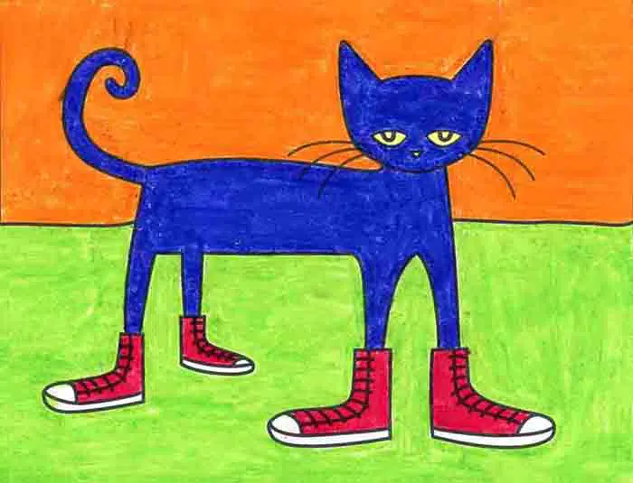 Easy how to draw pete the cat tutorial pete cat coloring page