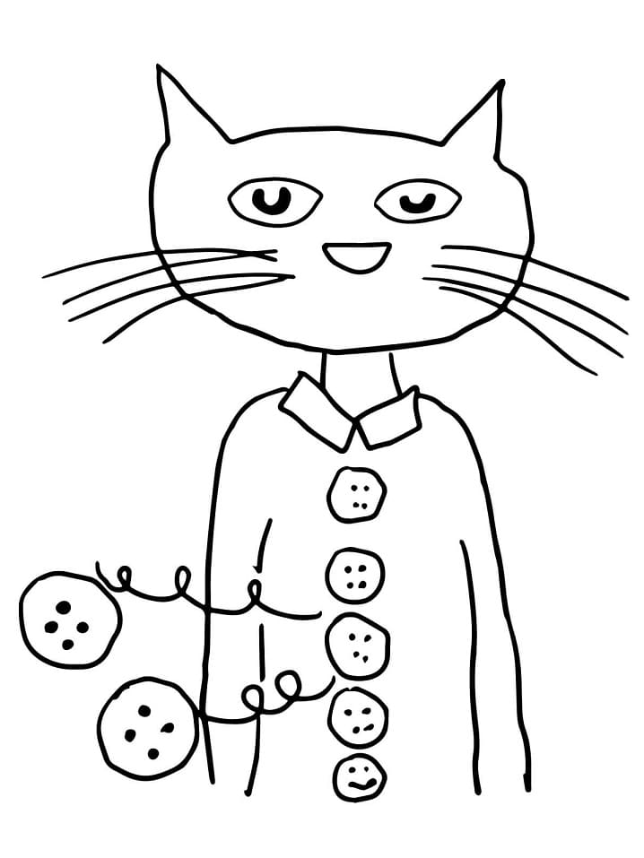 Pete the cat free coloring page