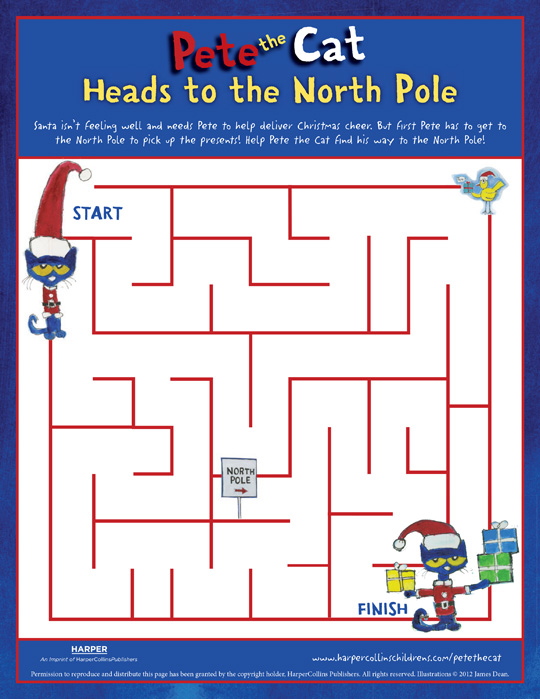 Pete the cat saves christmas maze