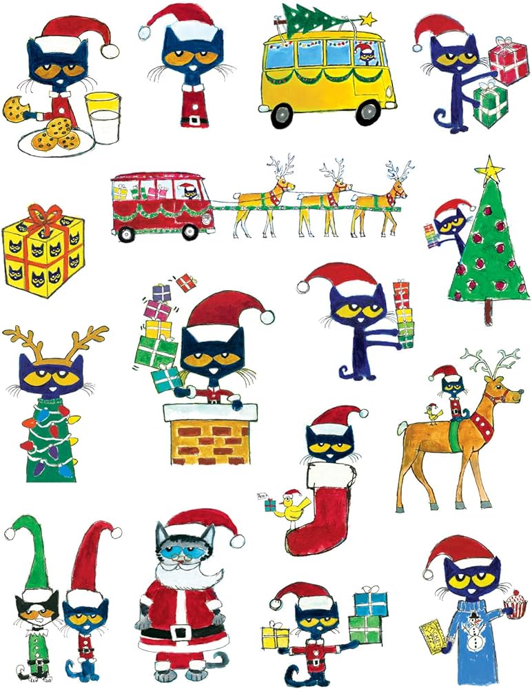 Teacher created resources pete the cat christmas stickers pieces