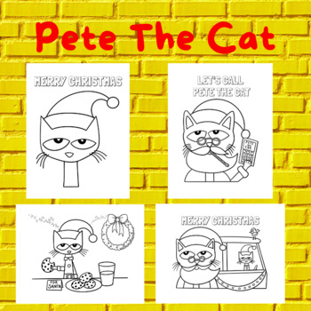 Pete the cat christmas coloring sheets