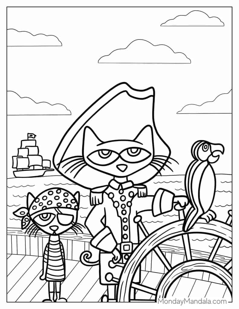 Pete the cat coloring pages free pdf printables