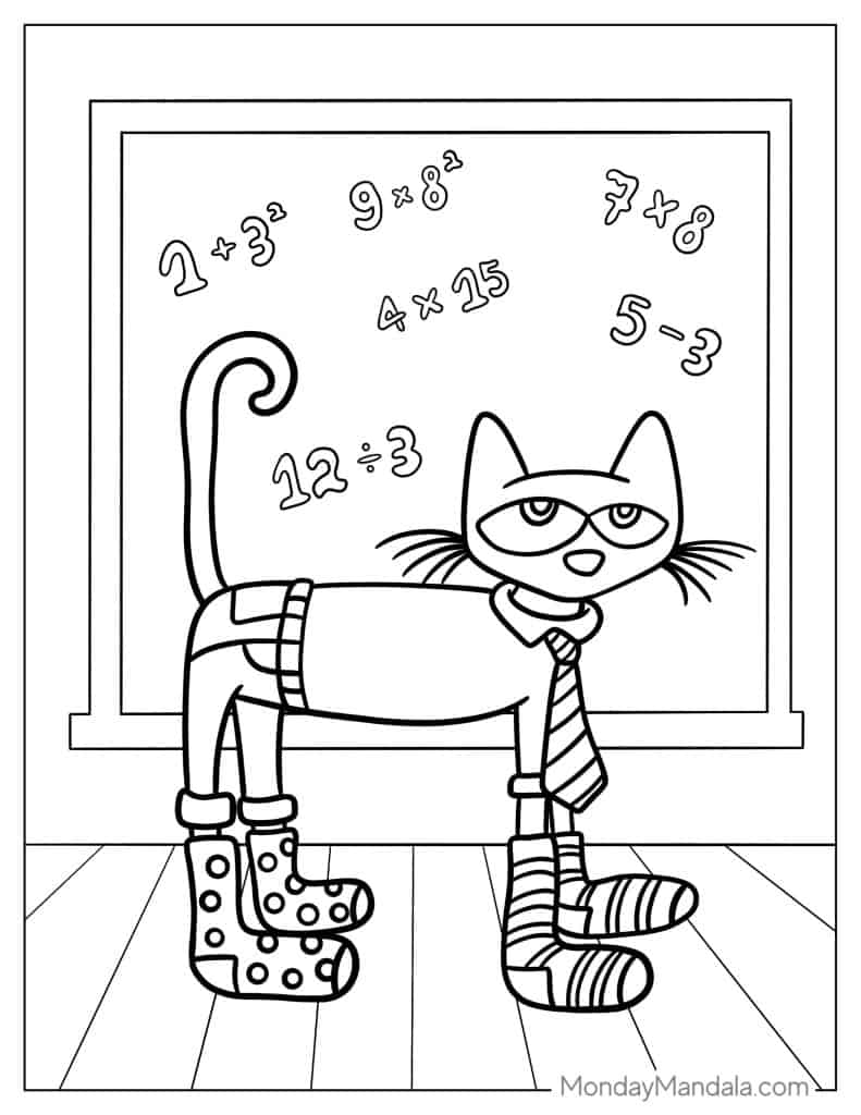 Pete the cat coloring pages free pdf printables