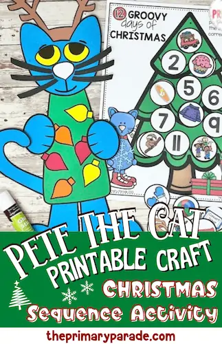 Celebrate christmas with my pete the cat craft for preschoolers