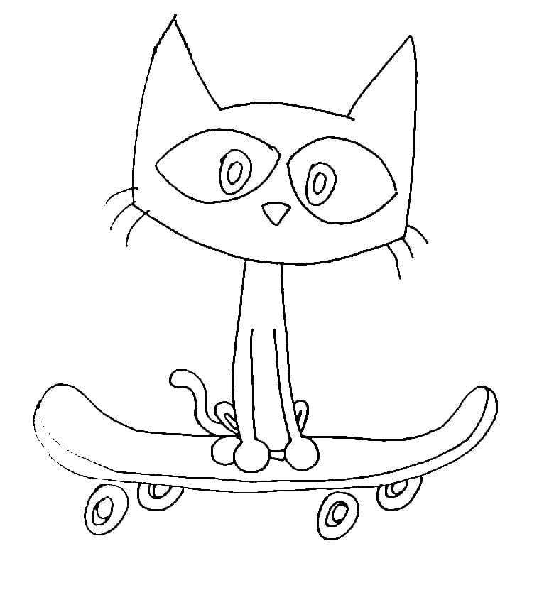 Pete the cat on christmas coloring page