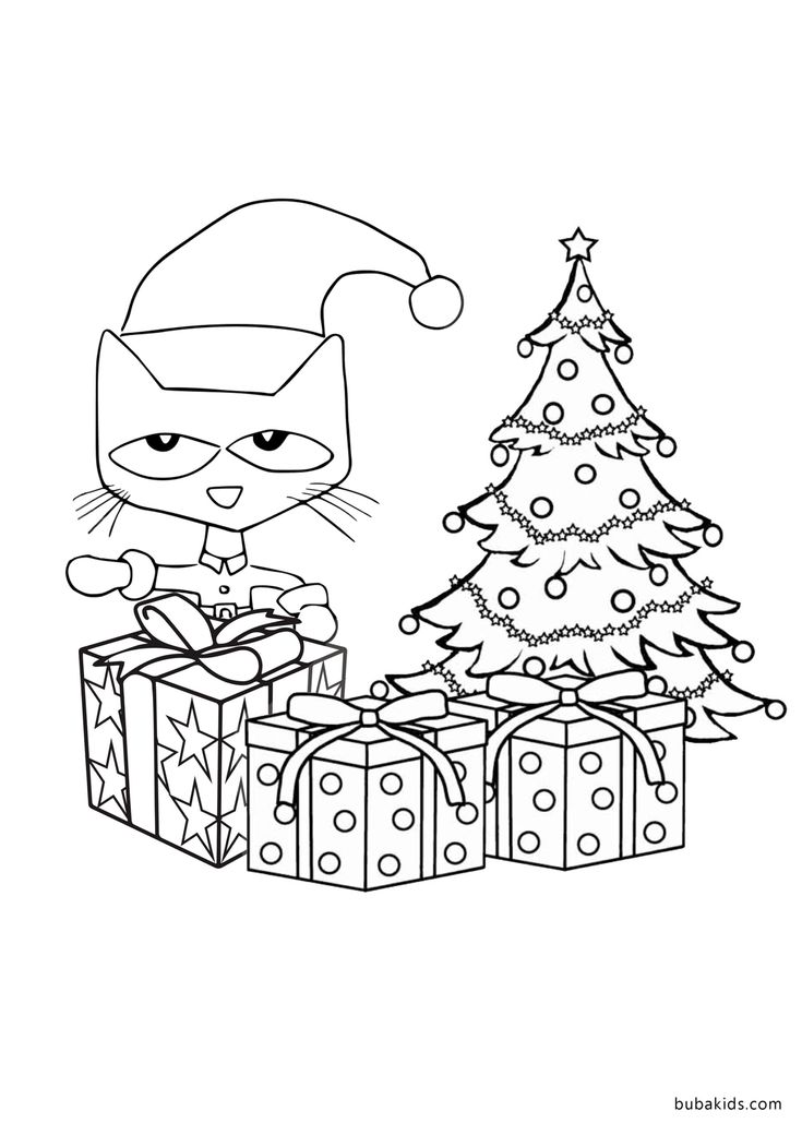 Colorful christmas gifts coloring page