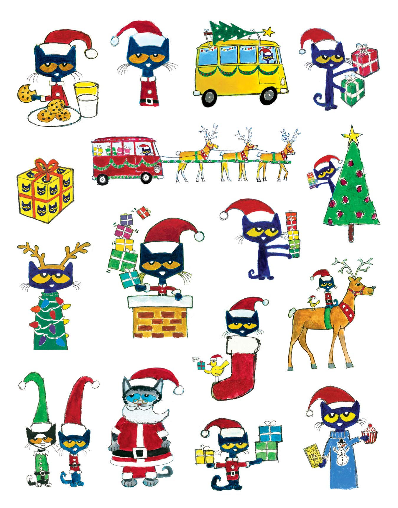 Teacher created resources pete the cat christmas stickers pieces