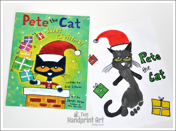 Pete the cat saves christmas footprint craft