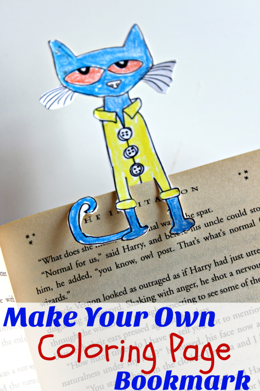 Make your own coloring page bookmark