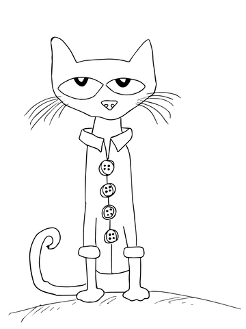 Pete the cat and his four groovy buttons coloring page free printable coloring pages