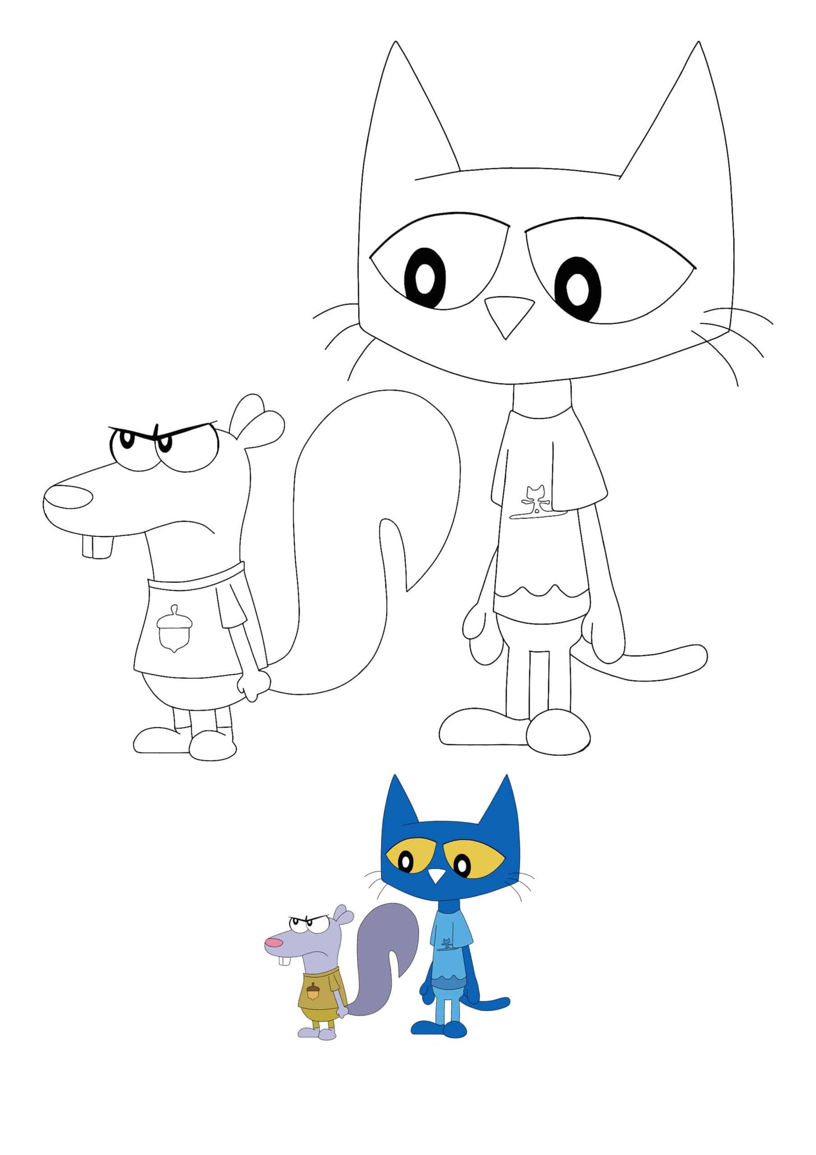 Pete the cat coloring pages