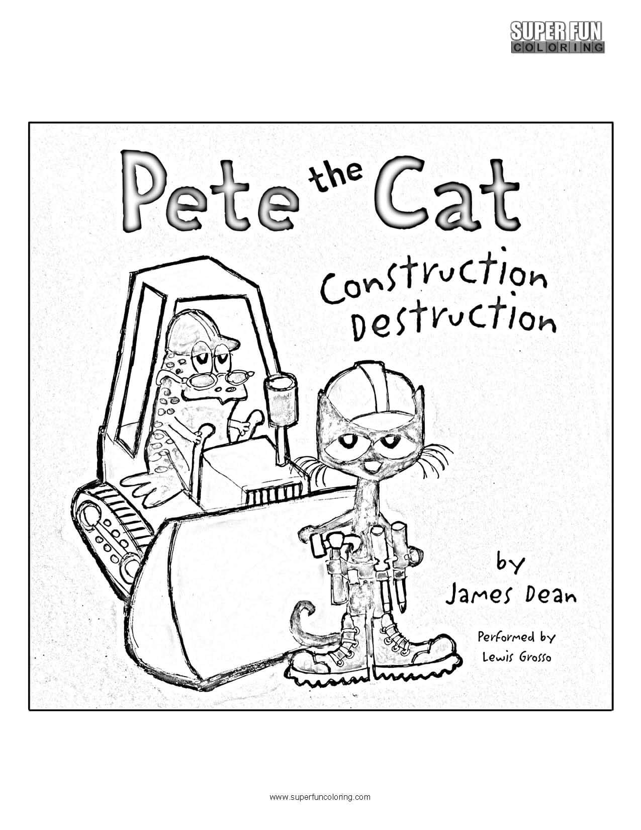 Pete the cat coloring page