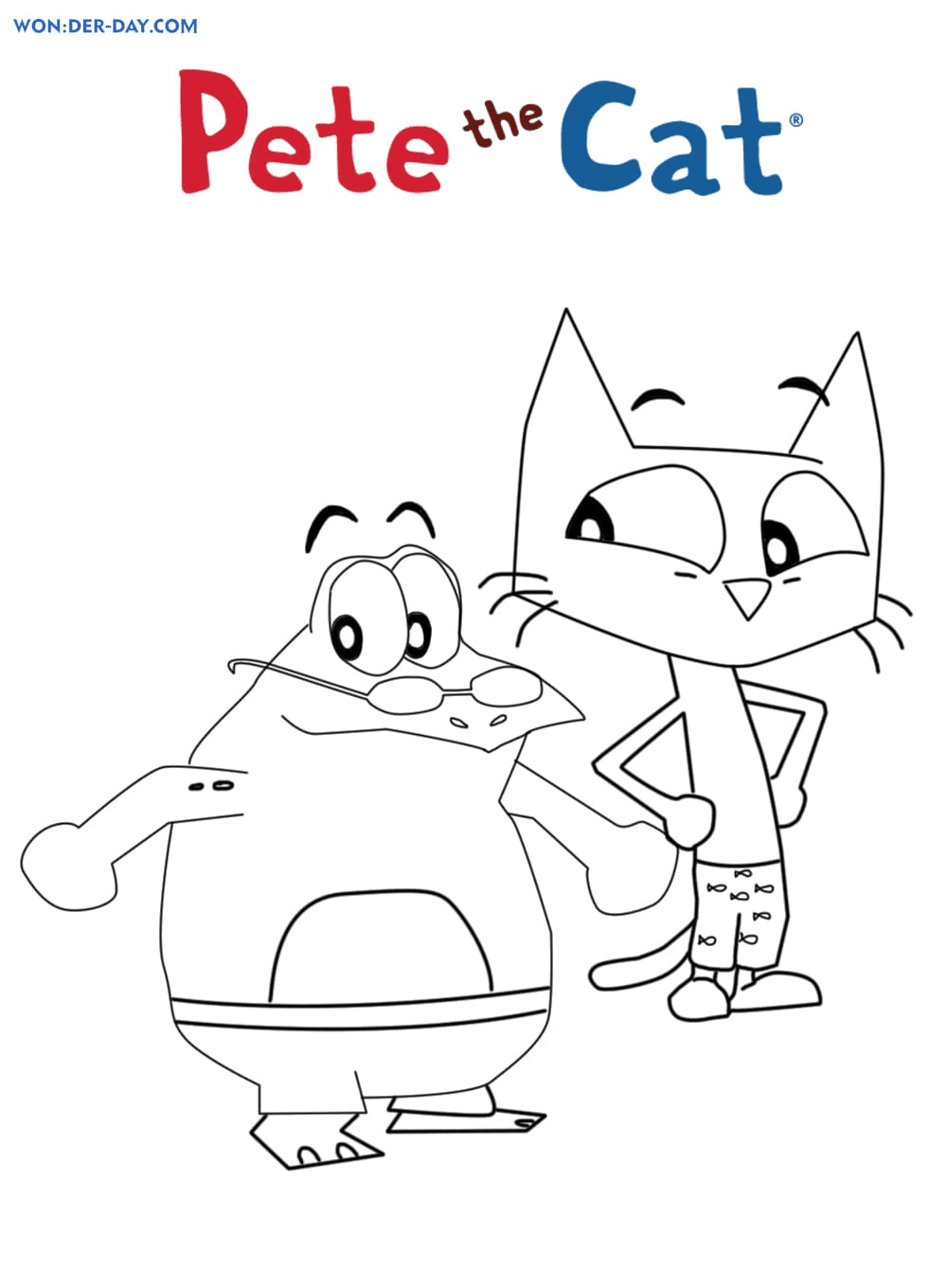 Pete the cat coloring pages