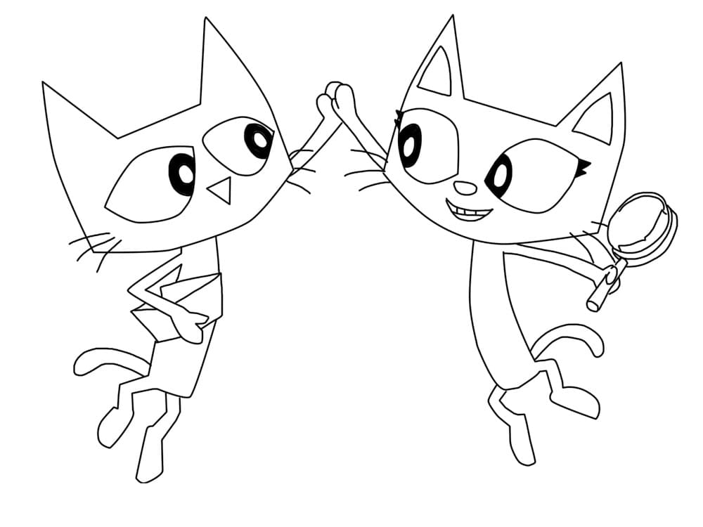 Pete the cat and callie coloring page