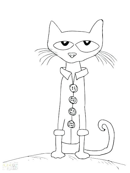 Pete the cat colouring image