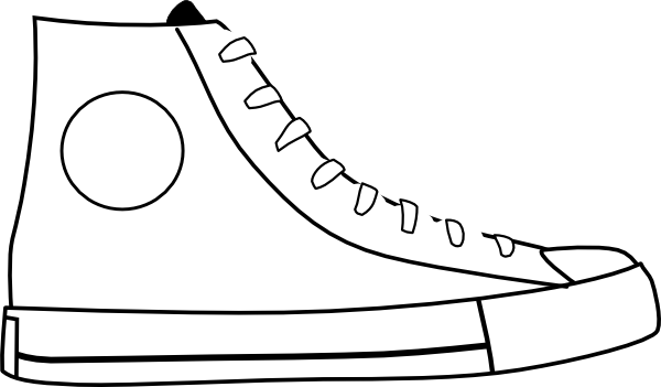 White shoe clip art at clker shoe template coloring pages middle school art projects