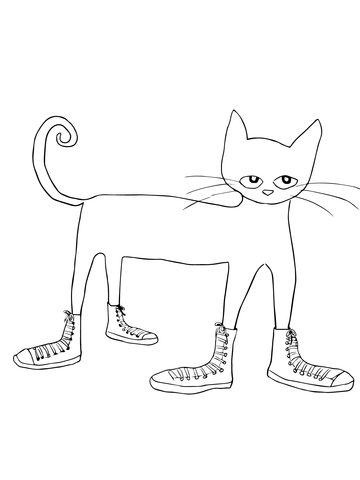 Pete the cat i love my white shoes coloring page free printable coloring pages