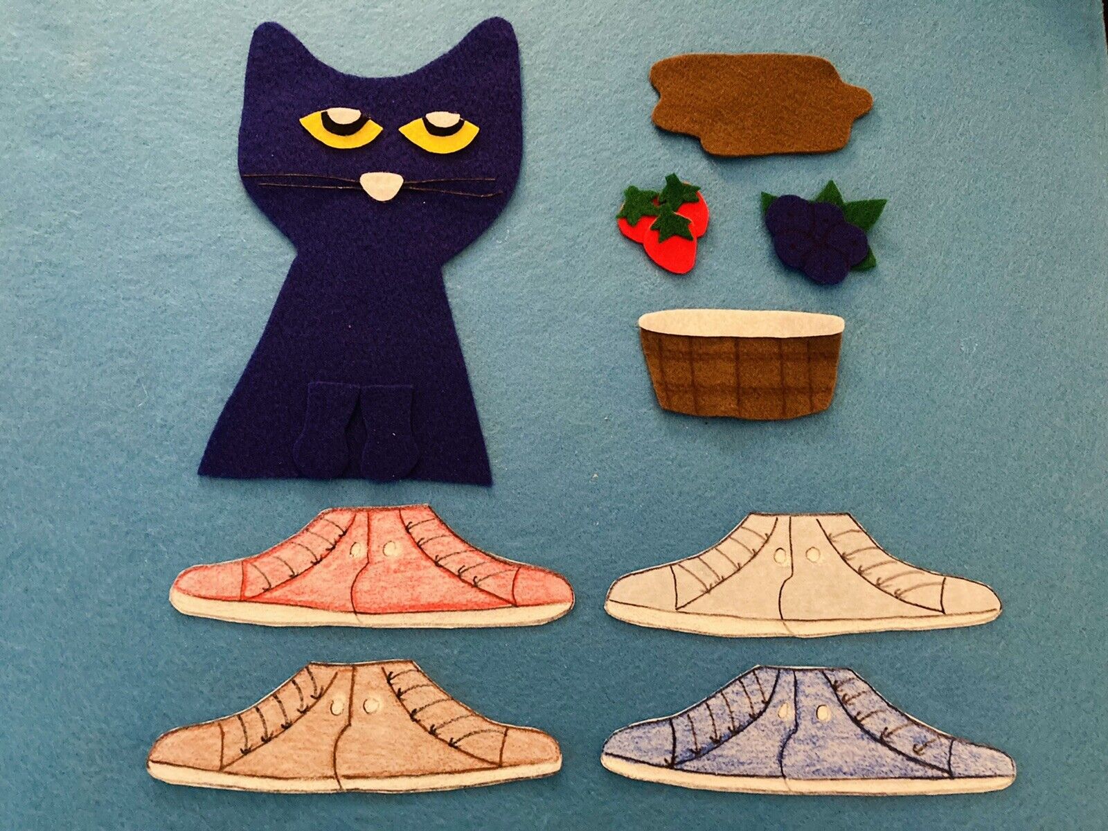 Pete the cat i love my white shoes felt flannel board story teacher resource