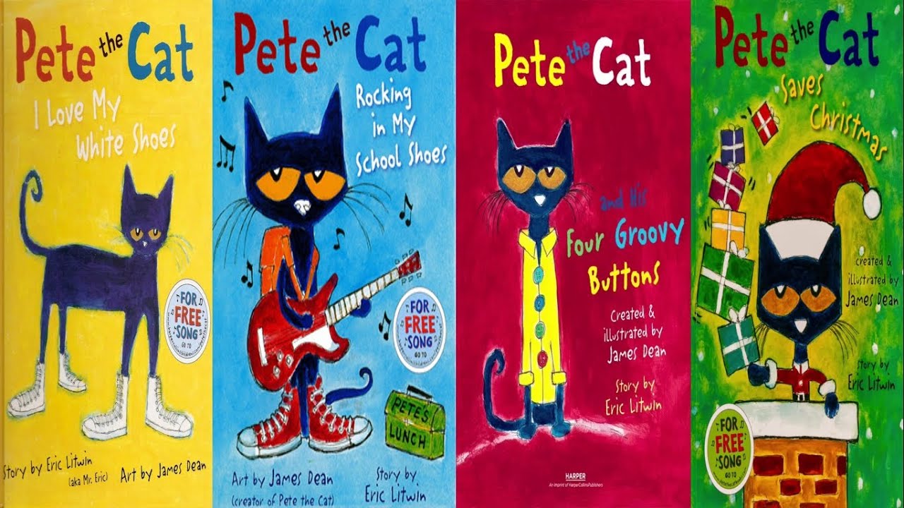 Pete the cat pilation i love my white shoes rocking in my school shoes four groovy buttons