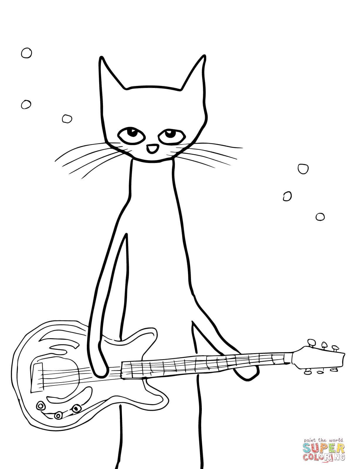 Pete the cat coloring page free printable coloring pages