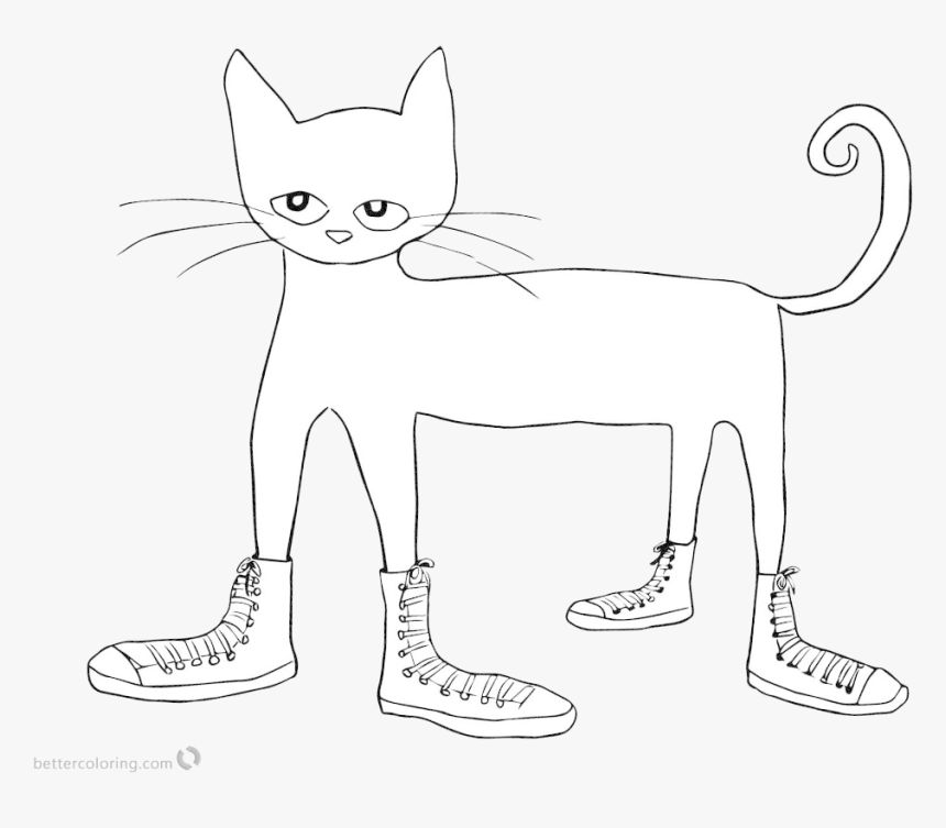 Pete the cat unique coloring pages in shoes clipart