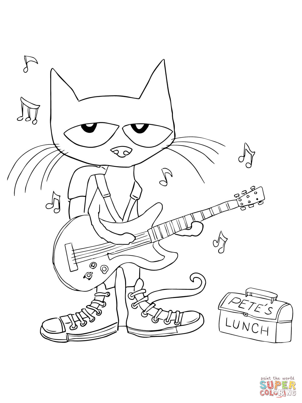 Pete the cat rocking in my school shoes coloring page free printable coloring pages