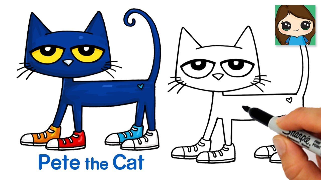 How to draw pete the cat easy